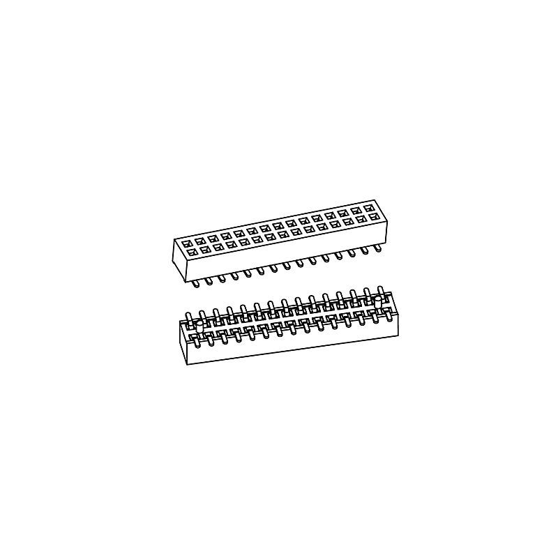 PH1.00*H2.0mm Female Header Double row SMT series